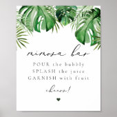 CORA Tropical Palm Beach Mimosa Bar Sign Poster (Vorne)