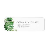 CORA Tropical Watercolor Palm Beach Rücksendeadres (Vorne)
