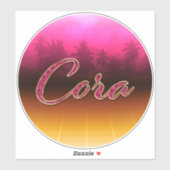 Cora Vorname Name golden pink Aufkleber Sticker (Blatt)