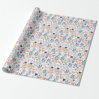 Corações em Aquarela Geschenkpapier
