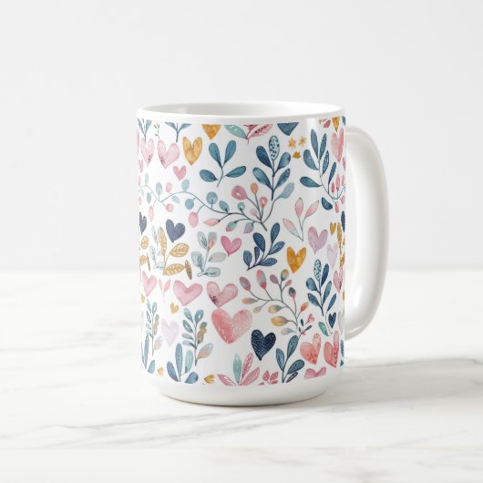 Corações em aquarela kaffeetasse (VorderseiteRechts)