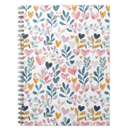 Corações em aquarela notizblock