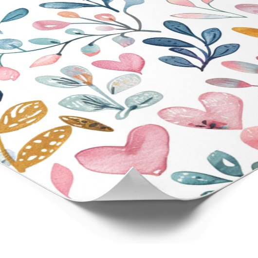 Corações em aquarela poster (Ecke)