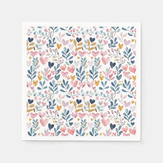 Corações em aquarela serviette (Vorderseite)