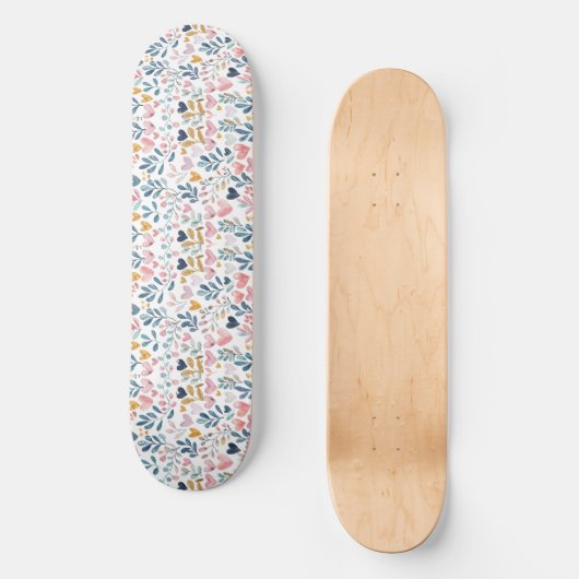 Corações em aquarela skateboard (Vorderseite)