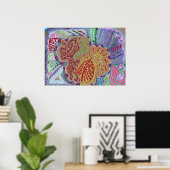 "Coral" 28x20 Abstrakte Kunst Poster (Heimbüro)