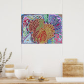 "Coral" 28x20 Abstrakte Kunst Poster (Küche)