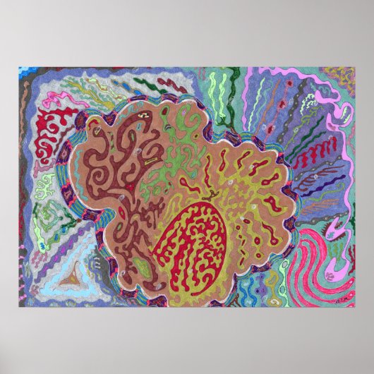 "Coral" 28x20 Abstrakte Kunst Poster (Vorne)
