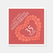 Coral 35. Hochzeit Geburtshaus Servietten (Vorderseite)