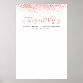 Coral abstrakte Aquarellfarbe DIY Hochzeitstisch P Poster