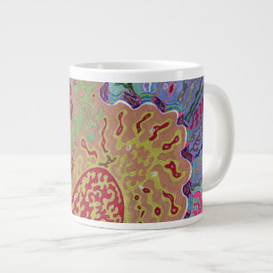 "Coral" Abstrakte Kunst Jumbo-Tasse