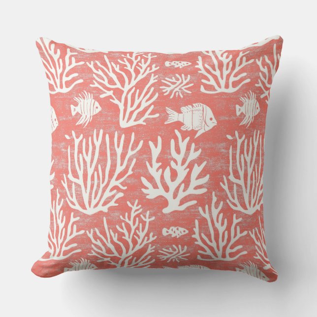 Coral Accent Pillow | Kissen mit Kastenwirbel (Vorderseite)