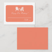 Coral Adirondack Stühle für Hochzeiten Escort Card Platzkarte (Vorne/Hinten)