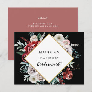 Coral Almond Floral werden Sie meine Bridesmaid Postkarte