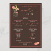 Coral and Brown Mason Jar Wedding Program Programm (Vorderseite)