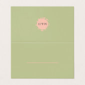 Coral and Cream Filigree Elegante Platzkarte (Außenseite Aufgefaltet)