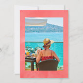 Coral and Fandango Floral Feier des Lebens Einladung (Rückseite)