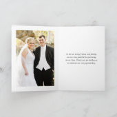 Coral and Fandango Floral Wedding Foto Dankeskarte (Innenseite)