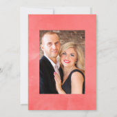 Coral and Fandango Floral Wedding Foto Einladung (Rückseite)