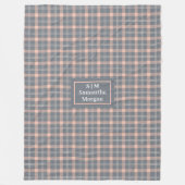 Coral and Grey Blanket Classic Pastel Gift for Her Fleecedecke (Vorderseite)