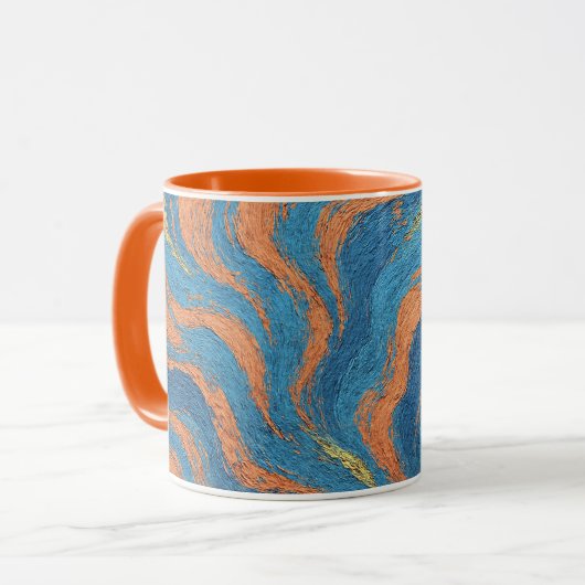 coral and indigo waves tasse (Vorderseite Links)