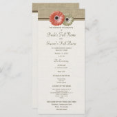 Coral and Ivory Gerbera Daisy Wedding Program Programm (Vorne/Hinten)