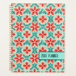 Coral and Mint Floral  Planer