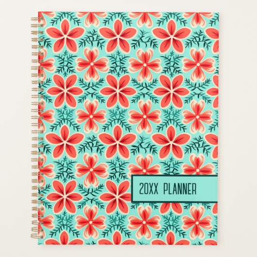 Coral and Mint Floral  Planer (Vorderseite)