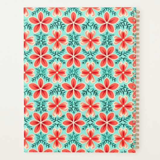 Coral and Mint Floral  Planer (Rückseite)