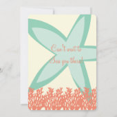 Coral and Mint Starfish Bridal Dusche Einladung (Rückseite)