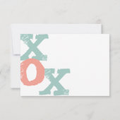 Coral and Mint XOX Wedding RSVP (Rückseite)