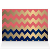 Coral and Navy Blue Gold Hearts - Vielen Dank (Innenansicht Horizontal (Oben))