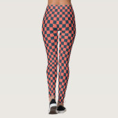 Coral and navy checkerboard pattern leggings (Rückseite)