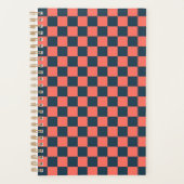 Coral and navy checkerboard pattern planer (Vorderseite)