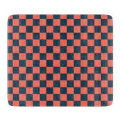 Coral and navy checkerboard pattern schneidebrett (Vorderseite)