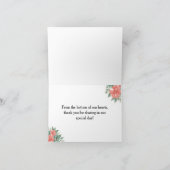 Coral and Sage - Romantische Hochzeit Dankeschön K Dankeskarte (Innenseite)