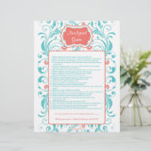 Coral Aqua Floral New Game Brautparty Game Game (Stehend Vorderseite)