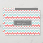 Coral Aqua Zickzack Wedding Vow Erneuerbare Einlad Einladung (Vorne/Hinten)