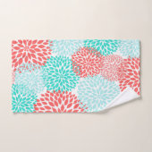 Coral Aquamarin Aqua dahlia Blumenbadedekor Badhandtuch Set (Handtuch)