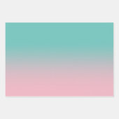 Coral Aquamarin Weiß und leicht Rosa Ombre Mix Geschenkpapier Set (Vorderseite 2)