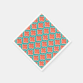 Coral Aquamarin White marokkanisches Quatrefolie # Serviette (Ecke)