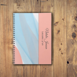 Coral aquamarine simple name Spiral Foto Notebook Notizblock