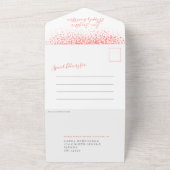 Coral Aquarell Dab Kunst nach der Hochzeitsfeier All In One Einladung (Außenbereich)