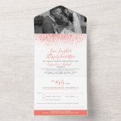 Coral Aquarell Dab Kunst nach der Hochzeitsfeier All In One Einladung (Innen Boden)