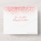 Coral Aquarell Dab Kunst nach der Hochzeitsfeier All In One Einladung (Rückseite)