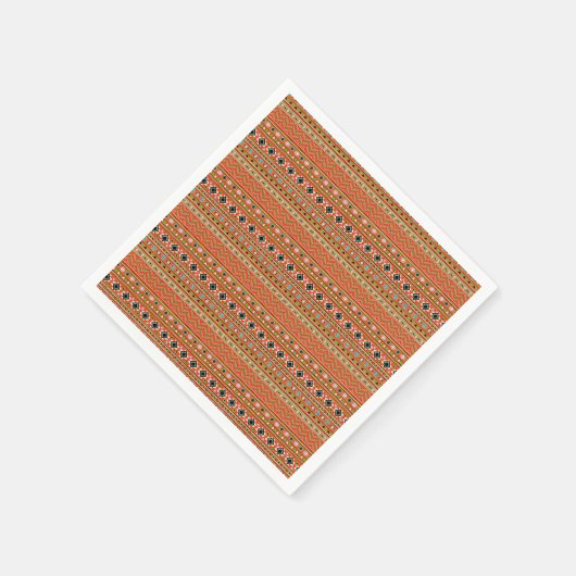 Coral Aztec Style Südwest Muster Serviette (Ecke)