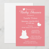 Coral Ballerina Baby Dusche Einladungen mit Tutu (Vorne/Hinten)