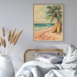 Coral Bay Dreamscape – Vintage Tropische Strand Poster