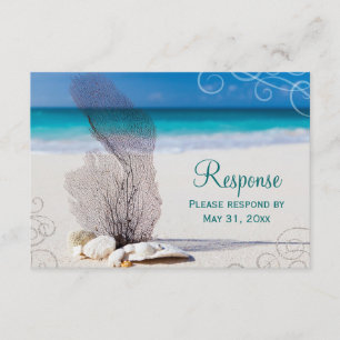 Coral Beach Hochzeit in Urlaubsort UAWG RSVP Karte