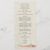 Coral Beach Starfish and Ribbon Wedding Program Programm (Rückseite)